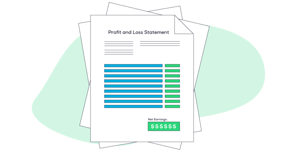 profit and loss statement graphic showing lots of net earnings 